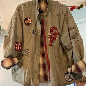 Free People Military Jacket with Patches